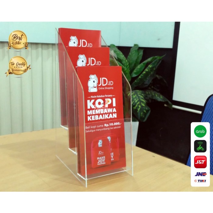 

Rak Tempat Brosur Akrilik 3 Susun Ukuran 1/3 A4