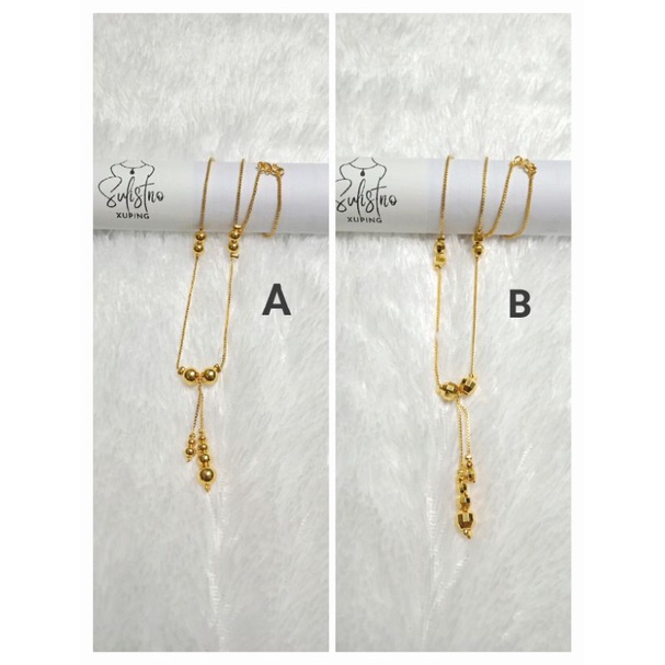 RAL10. Kalung xuping dewasa lapis emas model Boba warna 24k