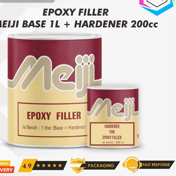 Epoxy Filler / Cat Dasar MEIJI Filler 1kg + Hardener - Abu-abu
