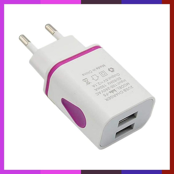 Agiler Charger usb Adaptor Kepala Charger 2 Usb Port And Max 2.1 A