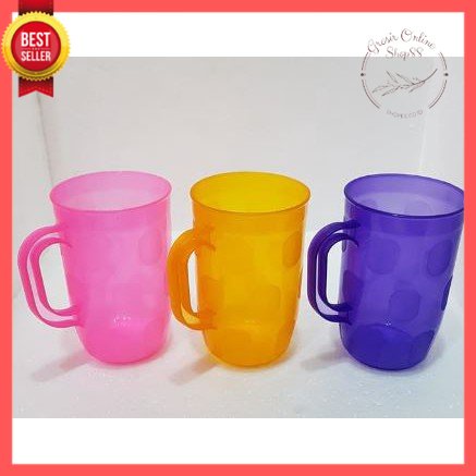 GOS - B112 - GELAS MINUM WARNA / CANGKIR CUP GELAS GAGANG BIR PLASTIK WARNA