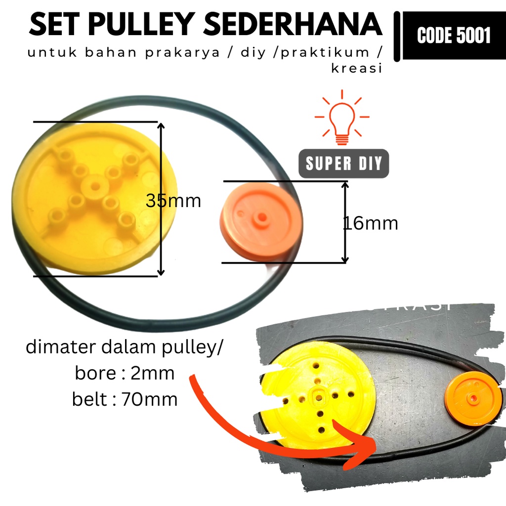 Pulley pengerak dinamo motor dc / Pulley genarator mini /  pulley mobil rc / pulley diy / pule pulle pulai