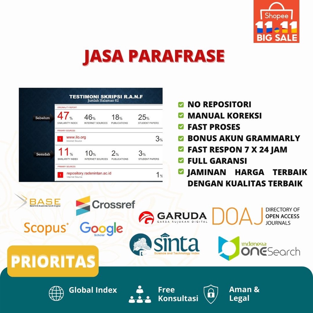 

Parafrase Terpercaya , Amanah Untuk Skripsi, Tesis, Disertasi & Jurnal| Secara Manual