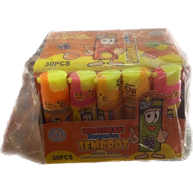 PERMEN SEMPROT BENTUK KOREK DAN TABUNG ISI 30