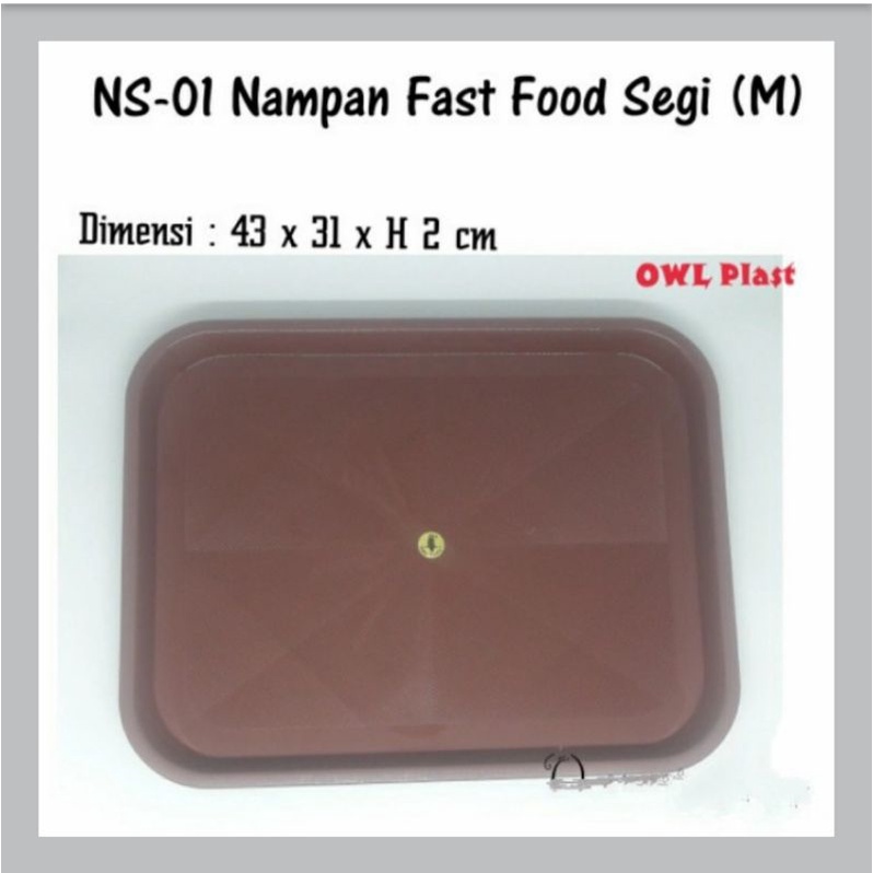 NAMPAN SEGI PLASTIK OWL PLAST NS-01/BAKI SEGI PLASTIK/FAST FOOD TRAY O