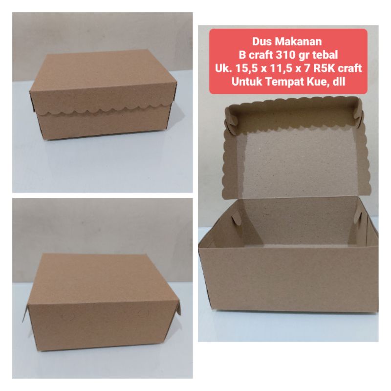 PROMO!!! Dus Kue Uk. 15,5 x 11,5 x 7 (R5k Craft) tebal 310 gsm