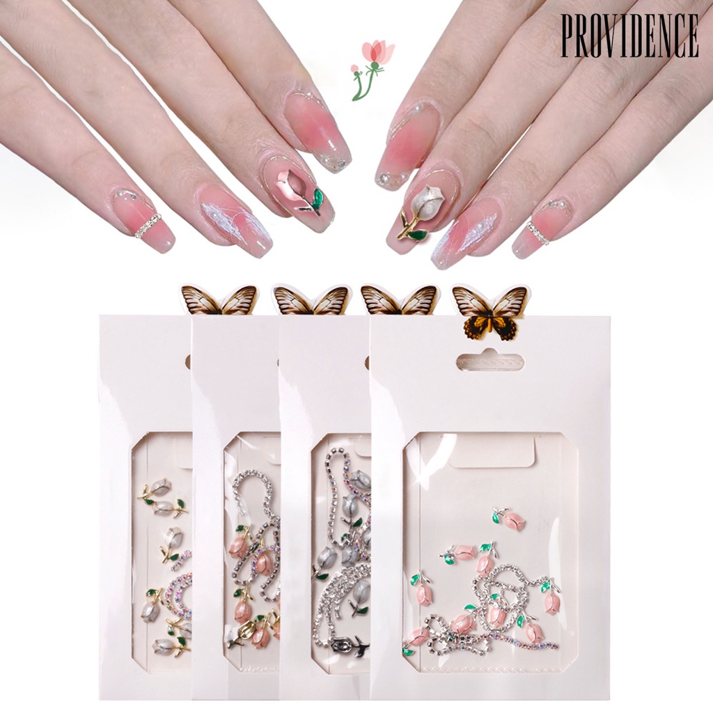 Providence 1 Pak Hiasan Kuku 3D Bentuk Bunga Tulip Bahan Resin Untuk Nail Art Wanita