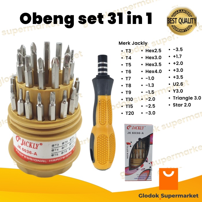 Obeng Botol 31 in 1 Service Hp Reparasi Multifungsi Jackly Obeng Botol JK 6036A