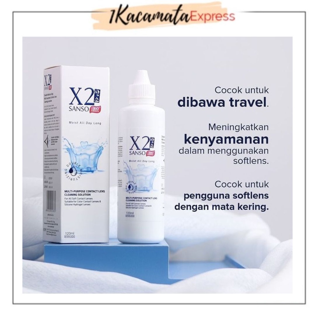 AIR PEMBERSIH X2 SANSO + BIO FORMULA MOIST 120ML CAIRAN SOFTLENS