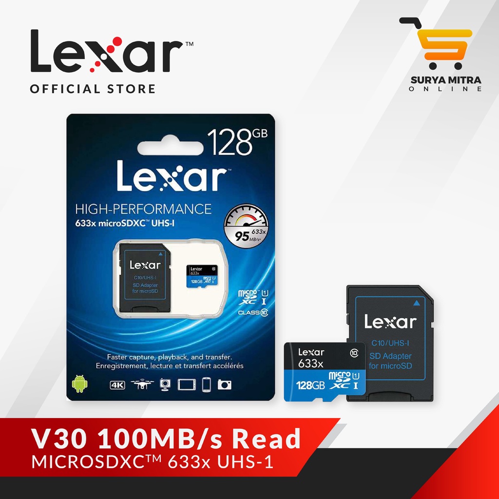 Lexar Microsd 128GB High Performance 633x Up to 100Mbps