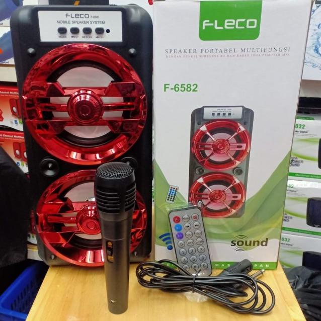 Speaker Fleco Super Bass F-6581 Bluetooth Wireless Speaker + Mic