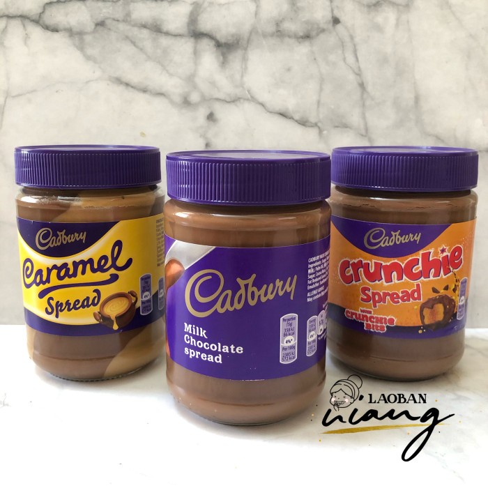 

CADBURY chocolate spready caramel selai coklat crunchie bits crunchy