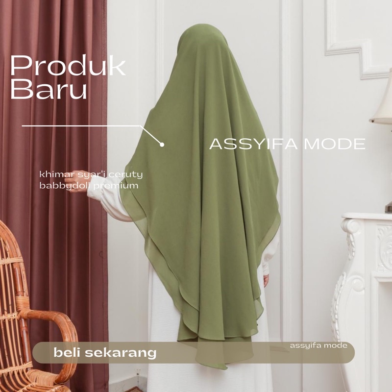 khimar syari ceruty babydoll premium 2 layer Pet Antem Jumbo