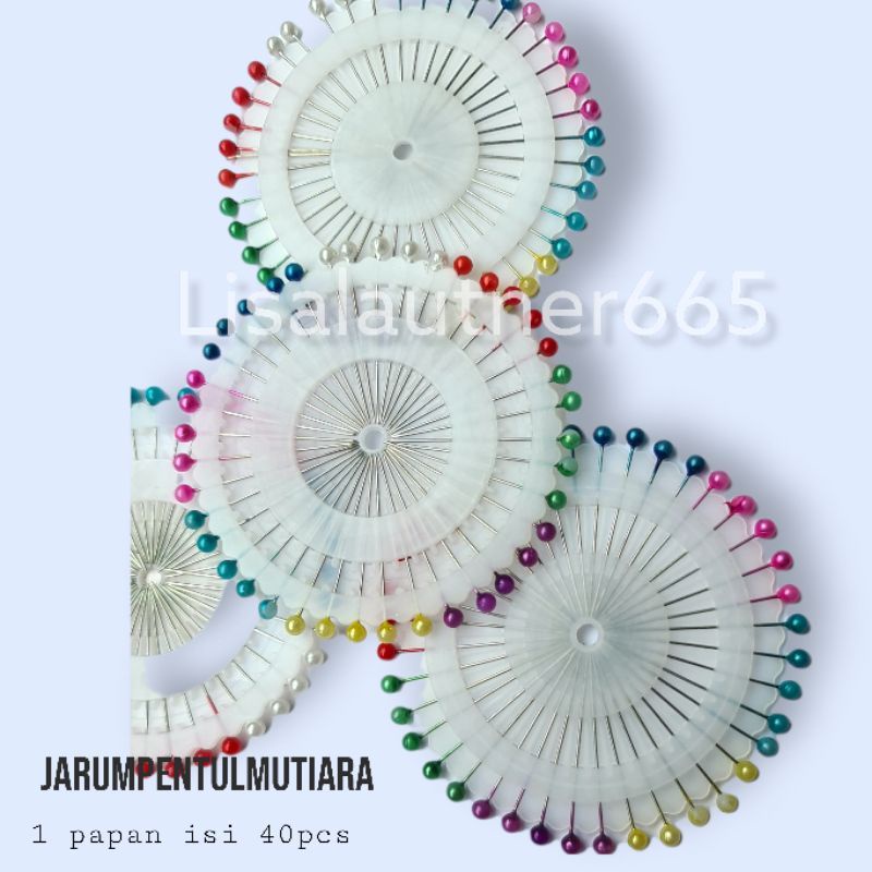 HELLO_ 12pcs ( card ) jarum pentul bulat stenlis isi 40pcs / jarum pentul Warna jarum jilbab kode 001