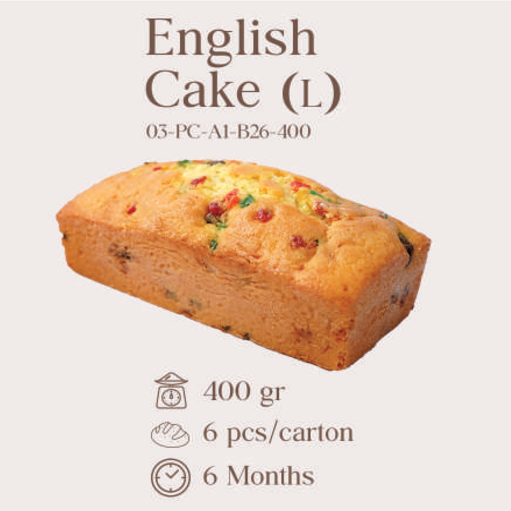 

ENGLISH FRUITCAKE FRESH/READY-TO-EAT (KARTON)