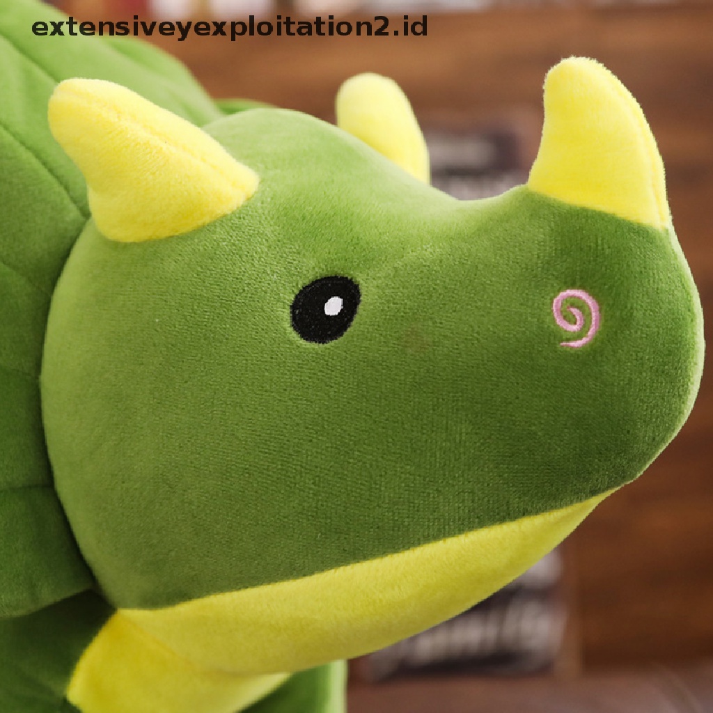 Mainan Boneka Dinosaurus Triceratops Bahan Plush Ukuran 40cm Untuk Hadiah