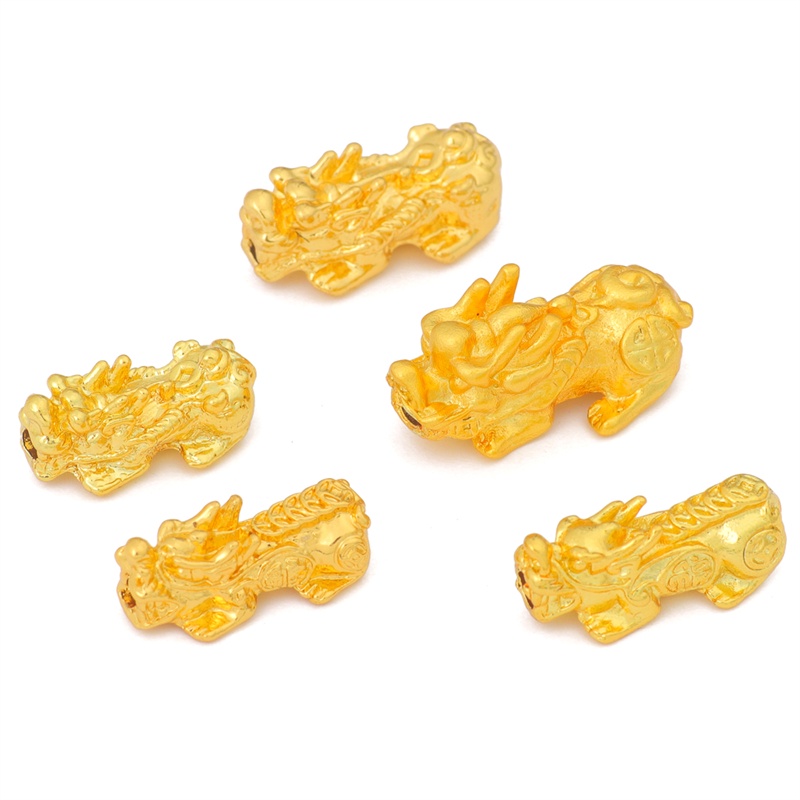 1pc Liontin Bentuk Hewan Pi Xiu Wealth Good Luck Brave Troops Warna Emas Untuk Membuat Perhiasan Kalung Anting Gantungan Kunci