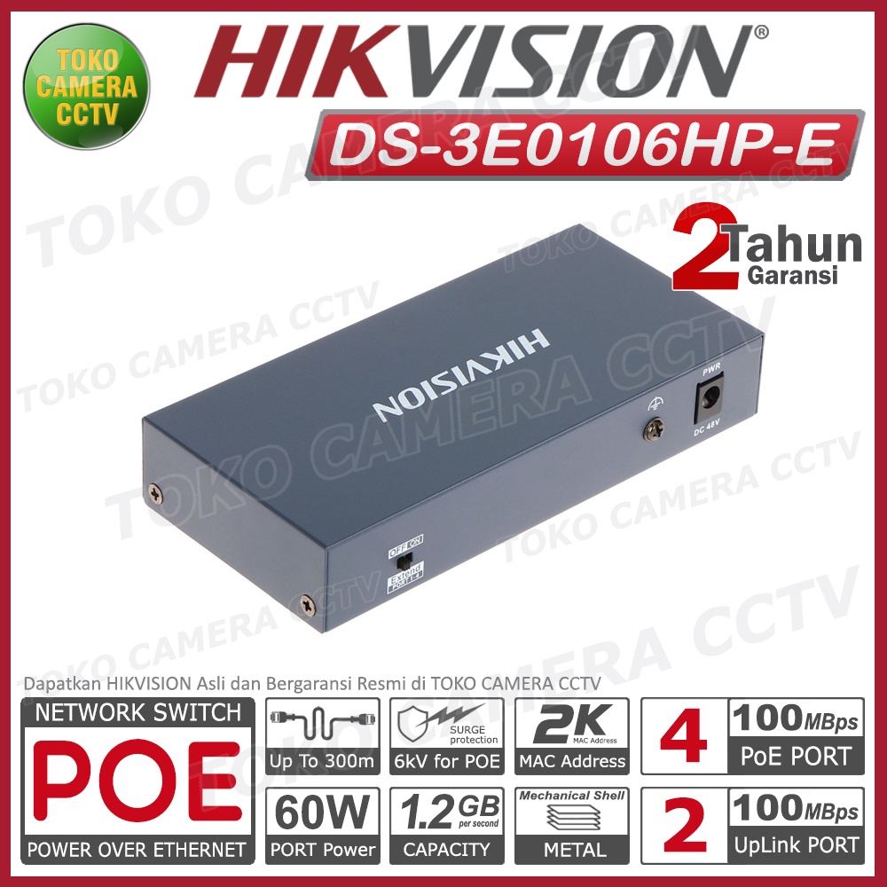 SWITCH POE 4 PORT HIKVISION DS-3E0106HP-E HIGH POWER PTZ