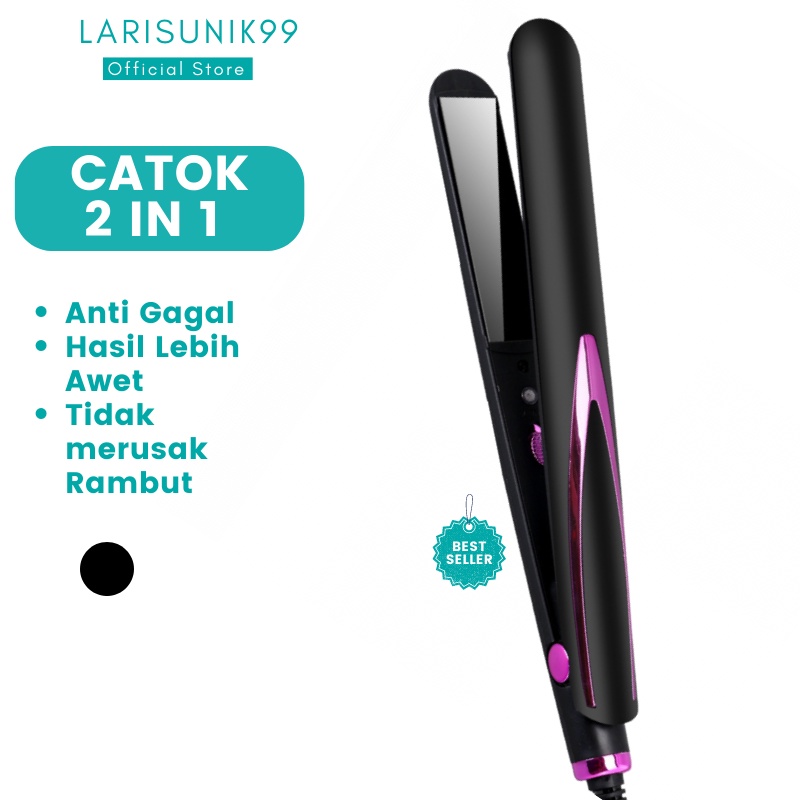 Catokan Rambut Keriting Lurus 2 in 1 Wanita Pelurus Pengeriting Catok Rambut Terbagus Alat Pencatok Keriting Catok Rambut Lurus Pengriting Ion Tourmaline Besi Perawatan Kecantikan Ori Original Premium Terbaru