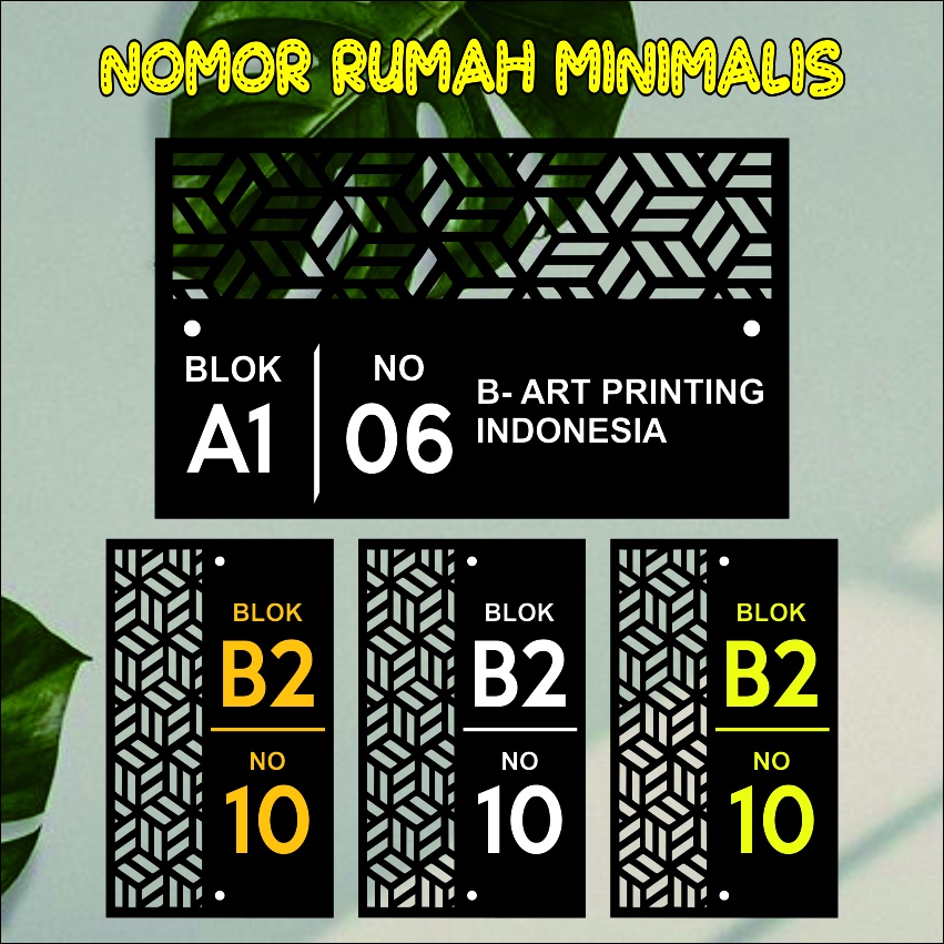Papan Nomor Rumah Akrilik | Nomer Rumah Akrilik | No Rumah Akrilik | Nomor Rumah Acrylic nomor rumah akrilik type aesthetic minimalis modern laser cutting + pen stainless water proof