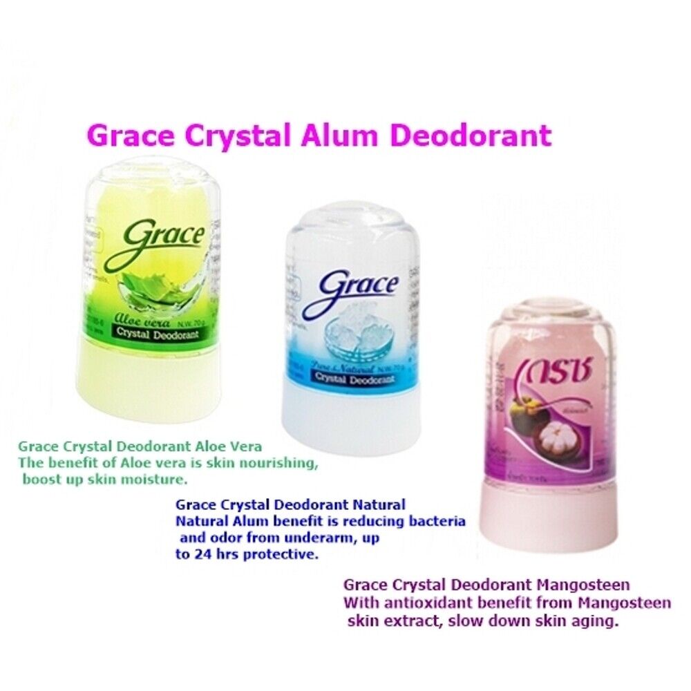 Grace Pure Natural Deodorant Roll On Stick (Deo Crystal) 70gr Thai 100%