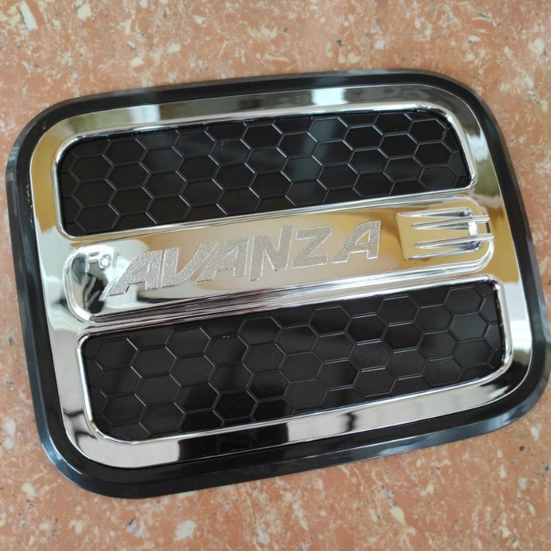 TANC cover tutup bensin TOYOTA avanza  2004 sampai 2011 CHROME CROME hitam doff plastik abs tempel 2010 2009 2008 2007 2006 2005