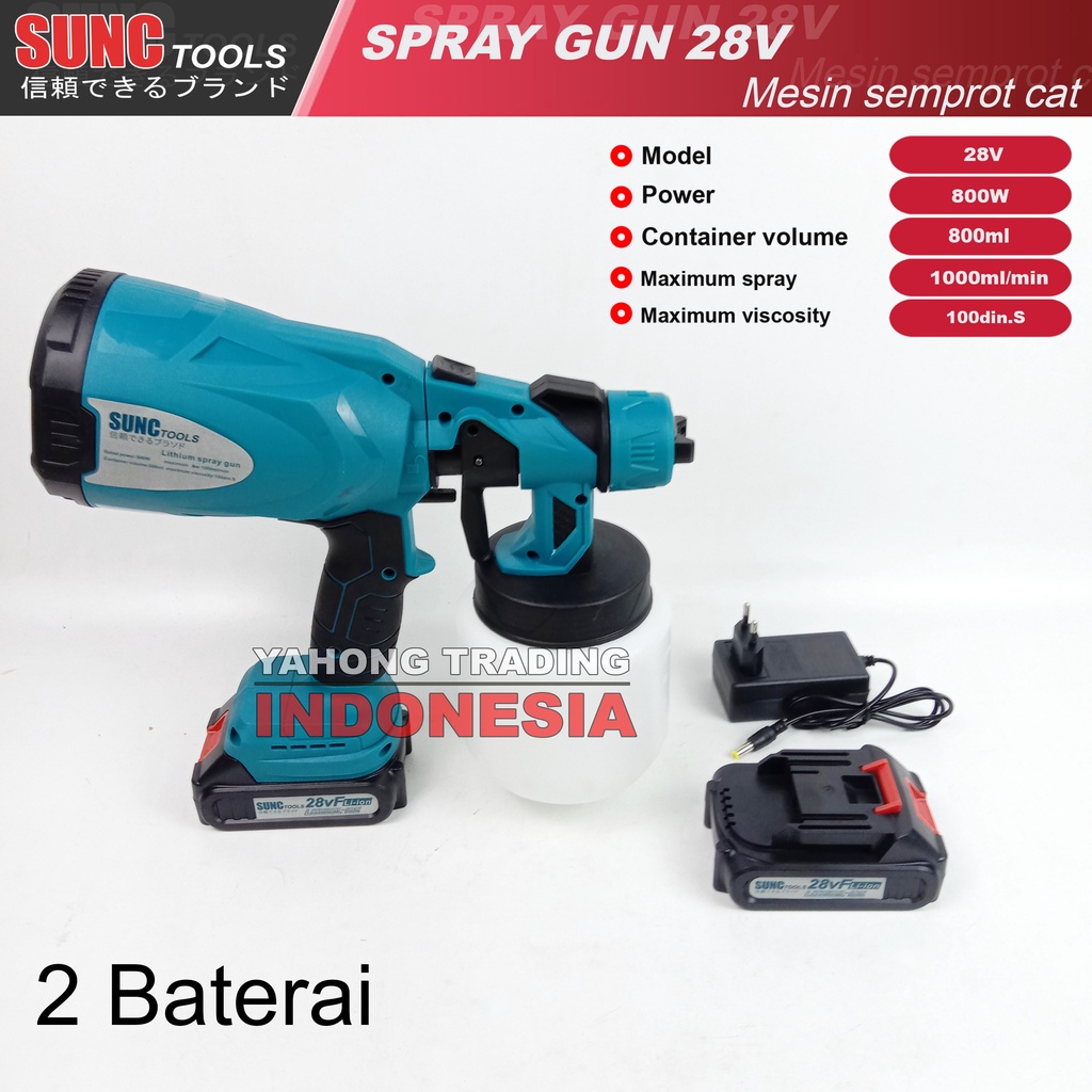 Mesin Semprot Cat Baterai Cordless Spray Gun Electric SUNC TOOLS