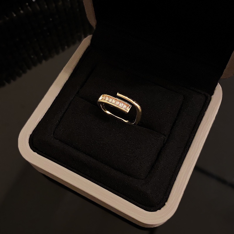 Cincin Zircon Double Layer Adjustable Untuk Wanita