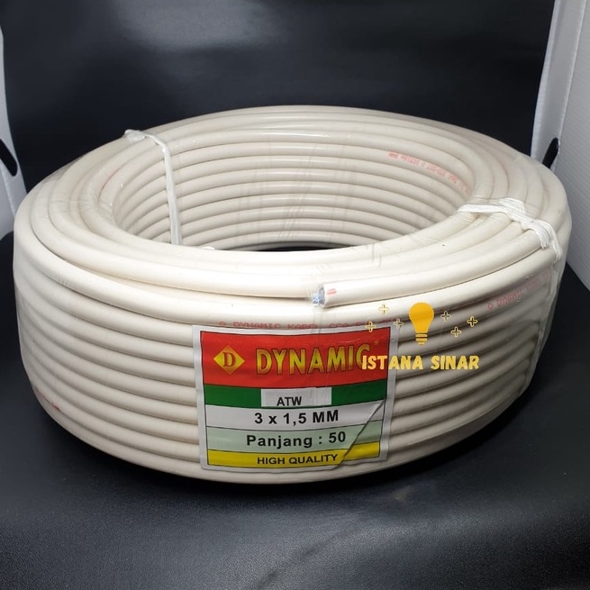 Kabel listrik Dynamic NYM 3 x 1.5 / Kabel tembaga / Kabel kawat 1 Roll 50 METER