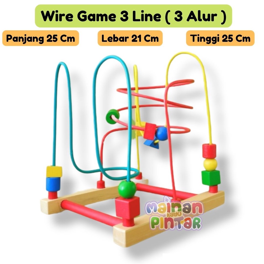 Wiregame 3 Line / 3 Alur Kawat / Mainan Edukasi Anak / Free Packing Kardus Bubble Wrap