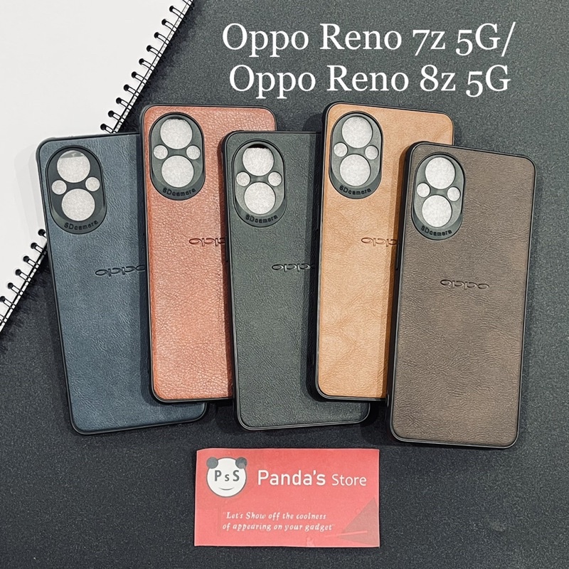 Leather Case Oppo Reno 7z 5G / Reno 8z 5G Softcase Kulit Elegan Casing Slim Fit