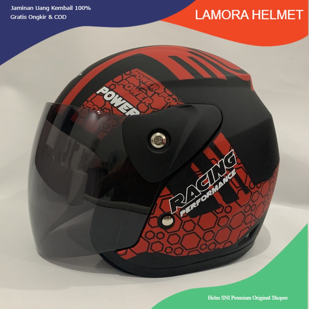 11.11 Helm Evo Racing Performance Merah Doff Doff Nuvo Helem SNI Helmet Dewasa Motif