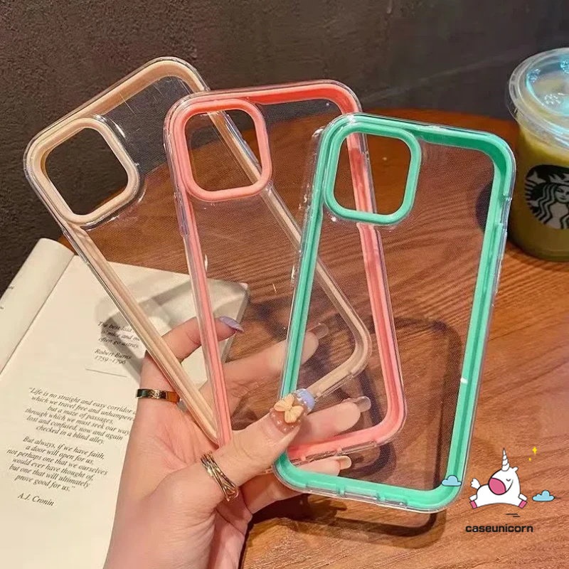Bumper Shockproof 3-in-1 Mewah Bening Simple Soft Case Samsung A04s A04 A14 A13 A12 A50 A50s A30s A32 A52 A52s A72 A23 A22 A20s A31 A21s A11 A73 A53 A33 5G Penutup Bingkai Warna Permen