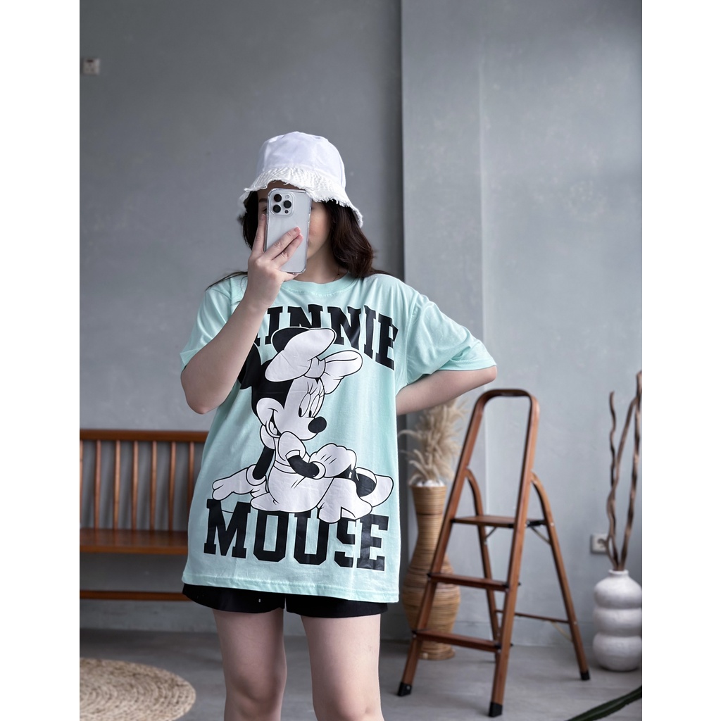 Kaos Wanita Ukuran Jumbo Bahan Katun Combed Motif Kartun