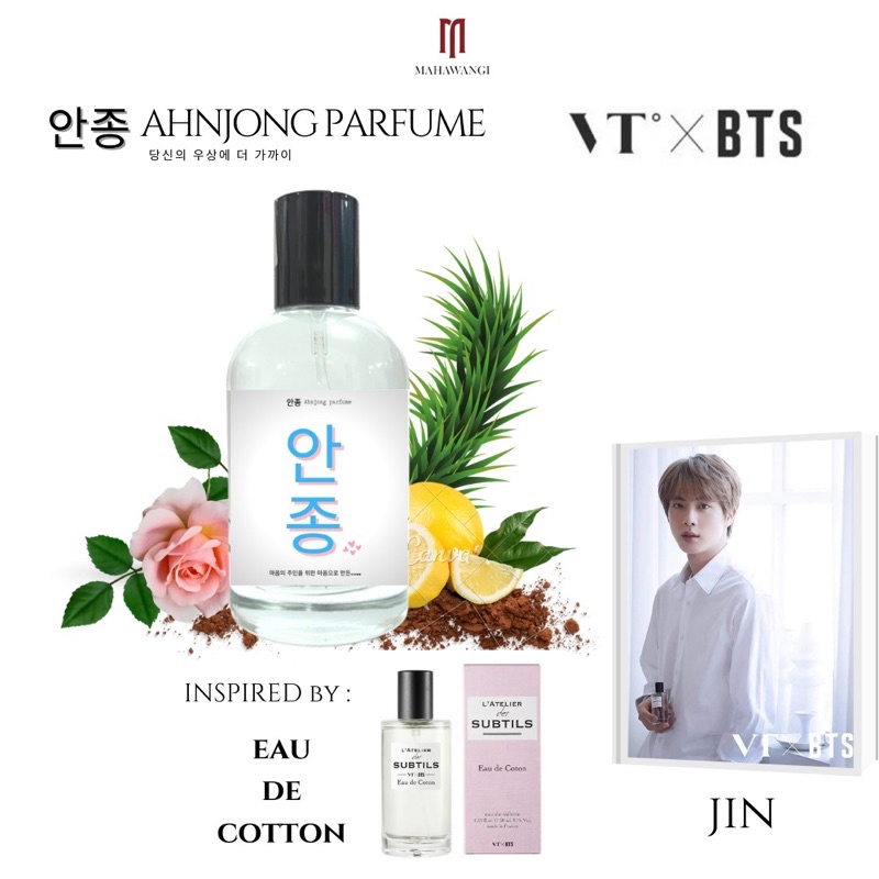 Parfum Tahan JIN bts Parfum Korea inspired by VT x BTS Eau de Coton - ANNYEONG PARFUM