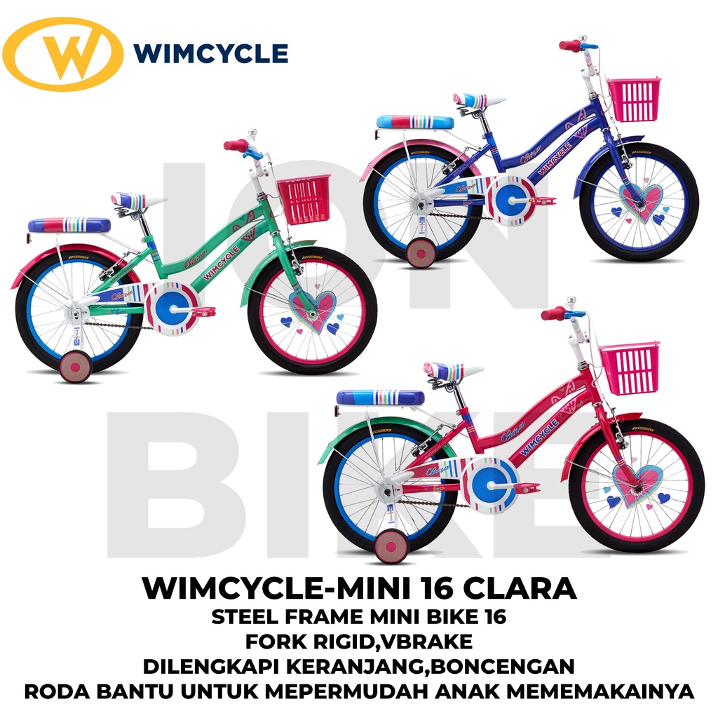 Sepeda Mini 16 18 WIMCYCLE Clara 2.0 Anak Cewek Kids Bike Wim Cycle Murah Awet City Bike