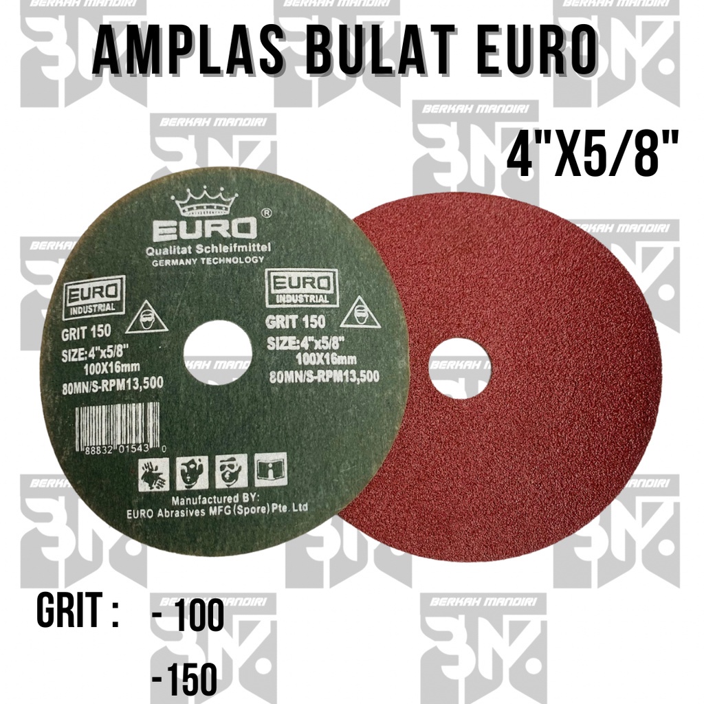 Amplas Kertas Bulat Tempel Velcro 4 inch Grit 100 150 Murah Berkualitas Sanding Disc Mata Gerinda