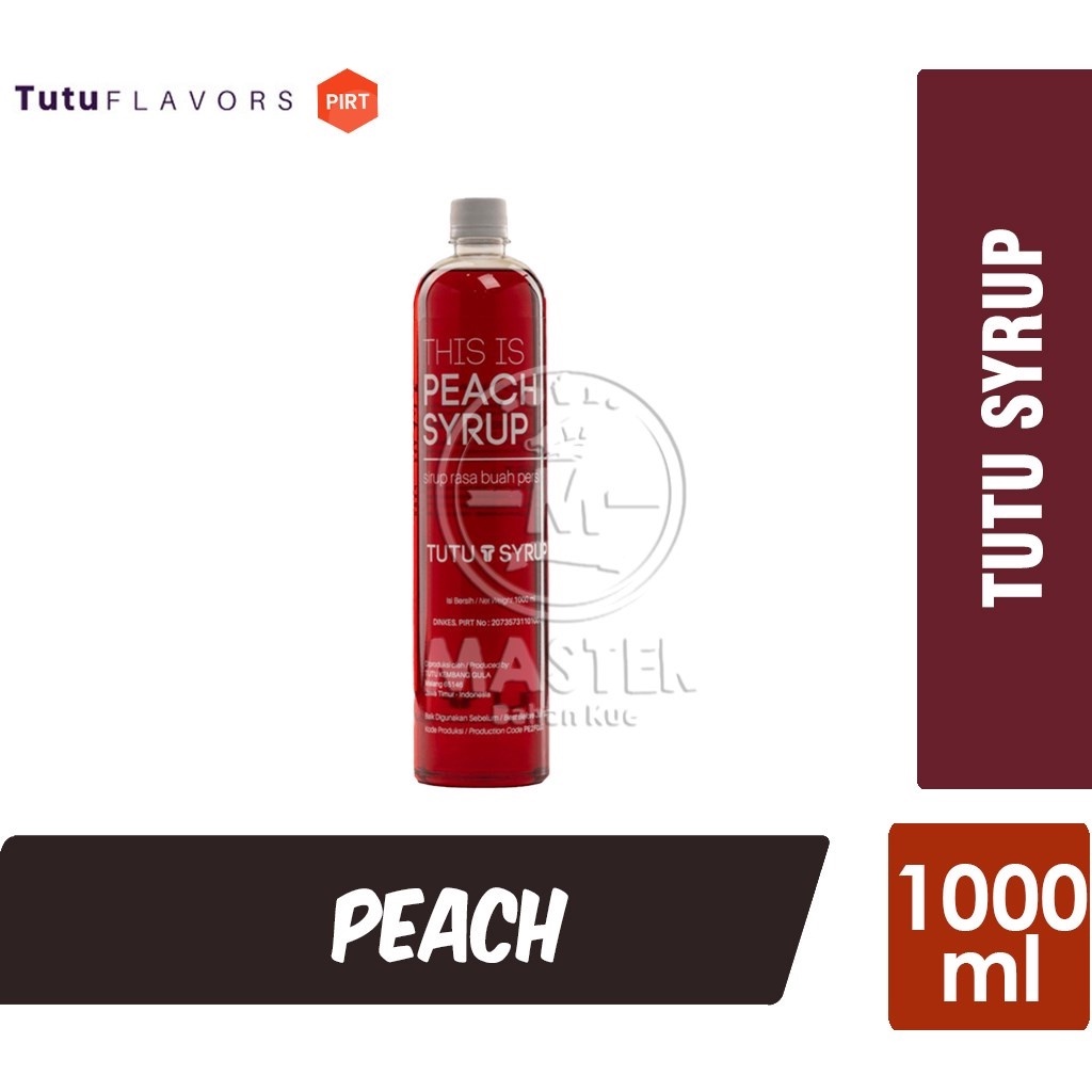 

Tutu Peach Syrup / SIrup Buah Persik [Botol Plastik 1000 ml]