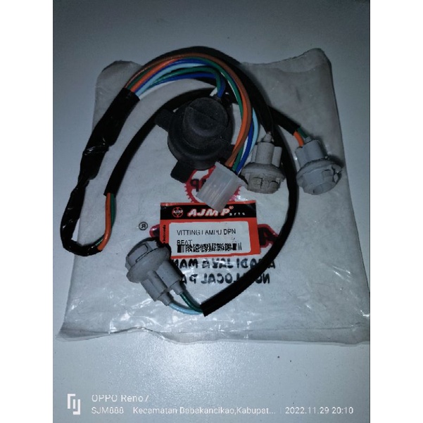 soket piting lampu depan komplit + soket sen motor   beat