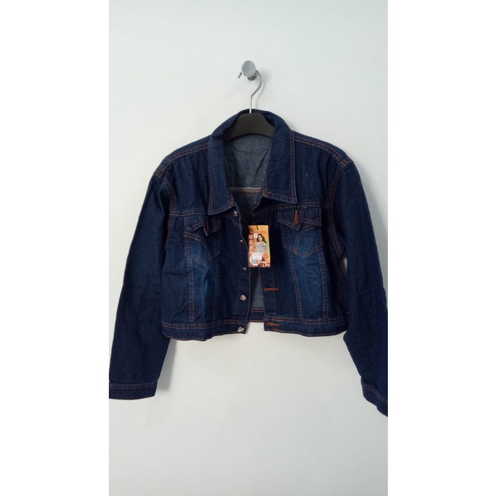 MC girl - Jaket Jeans Crop Wanita / Jaket Crop Lepis Cewek / Body Pendek