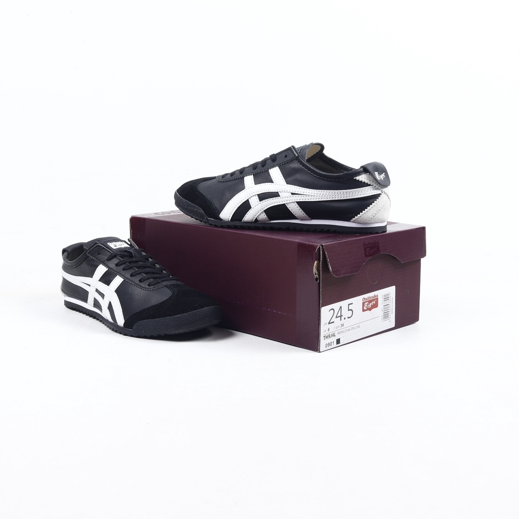 Sepatu Onitsuka Tiger Mexico 66 Deluxe Black White Sepatu Pria Sepatu Wanita