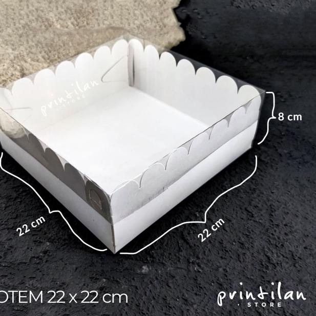 

TOTEM 22x22x8 cm PUTIH MIKA / Cake Box / Dus Kue / Kotak Kue