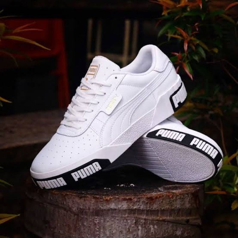 Sepatu PM Cali Bold White Black Original Bnwb OEM Sneakers Pria Dan Wanita