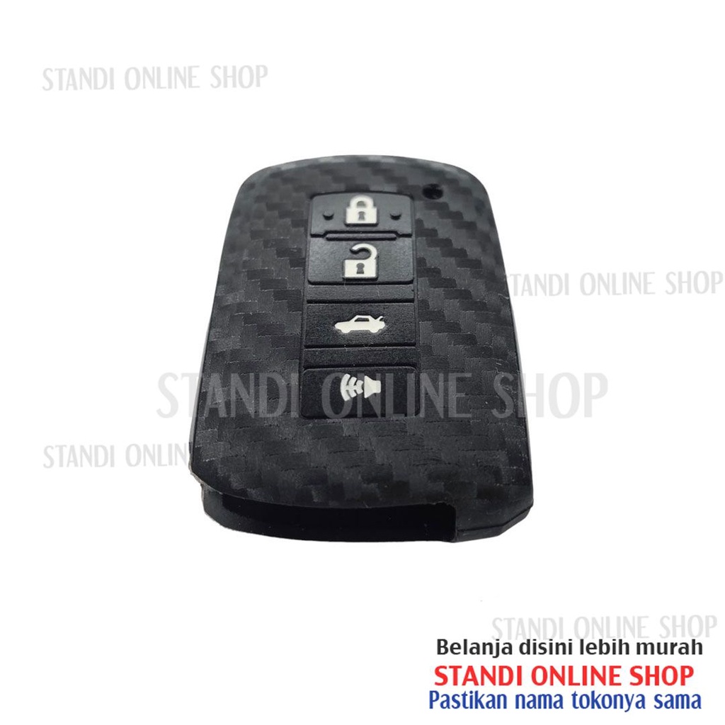 Sarung Kunci Silikon Remote Cover Carbon Smartkey Toyota Camry Altis