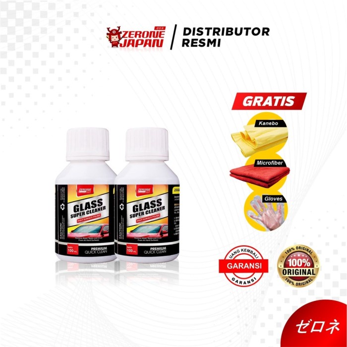 Obat Jamur Mobil Zerone Glass Super Cleaner Pembersih Jamur Kaca Mobil 100Ml Bundle