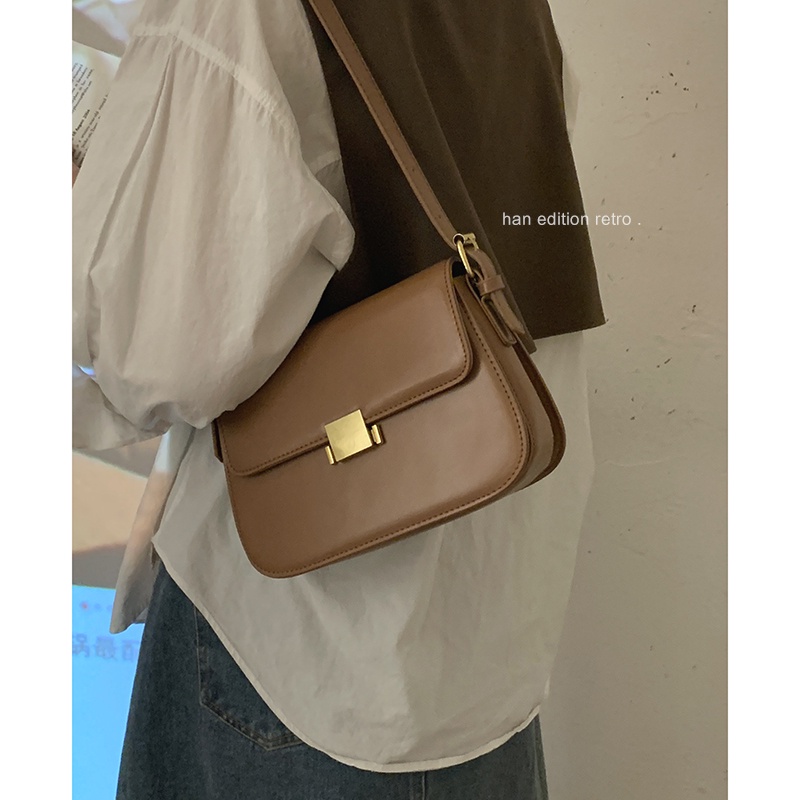 Suhao Retro Musim Gugur dan Musim Dingin Tas Wanita 2021 Baru Fashion Trendi Korea Tas Ketiak Niche All-Match In Single Shoulder Messenger Bag