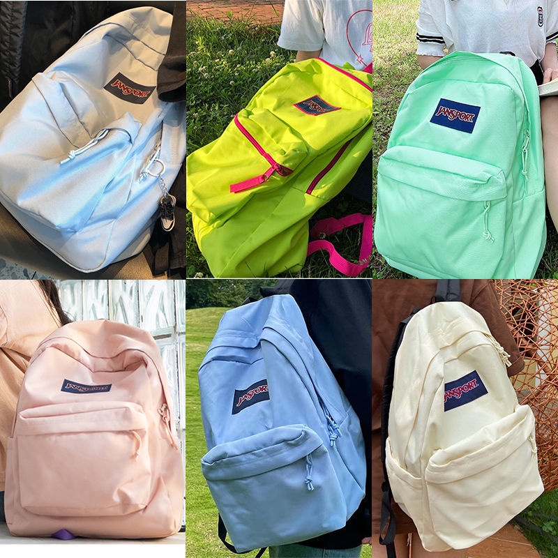 sera JanSport Jasper klasik warna solid ransel tas sekolah mahasiswa pria dan wanita resmi komputer tren ransel otentik