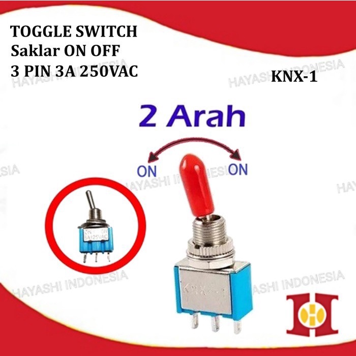 Saklar Switch Toggle Togle Tombol ON ON 3P Pin Kaki 3A 250VAC KNX-1 (5pcs)