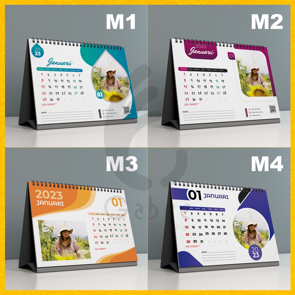 Jual Kalender Meja 2023 Duduk Ukuran 21x15 Cm A5 Custom Nama Unik Minimalist 2023 Aesthetic 