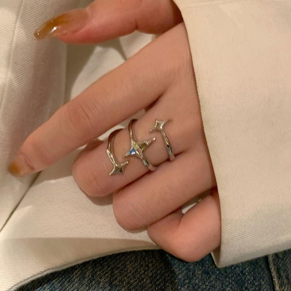 Mxbeauty Wanita Cincin Hadiah Kepribadian Berongga Keluar Fashion Perhiasan Unisex Temperamen Gaya Korea Ring